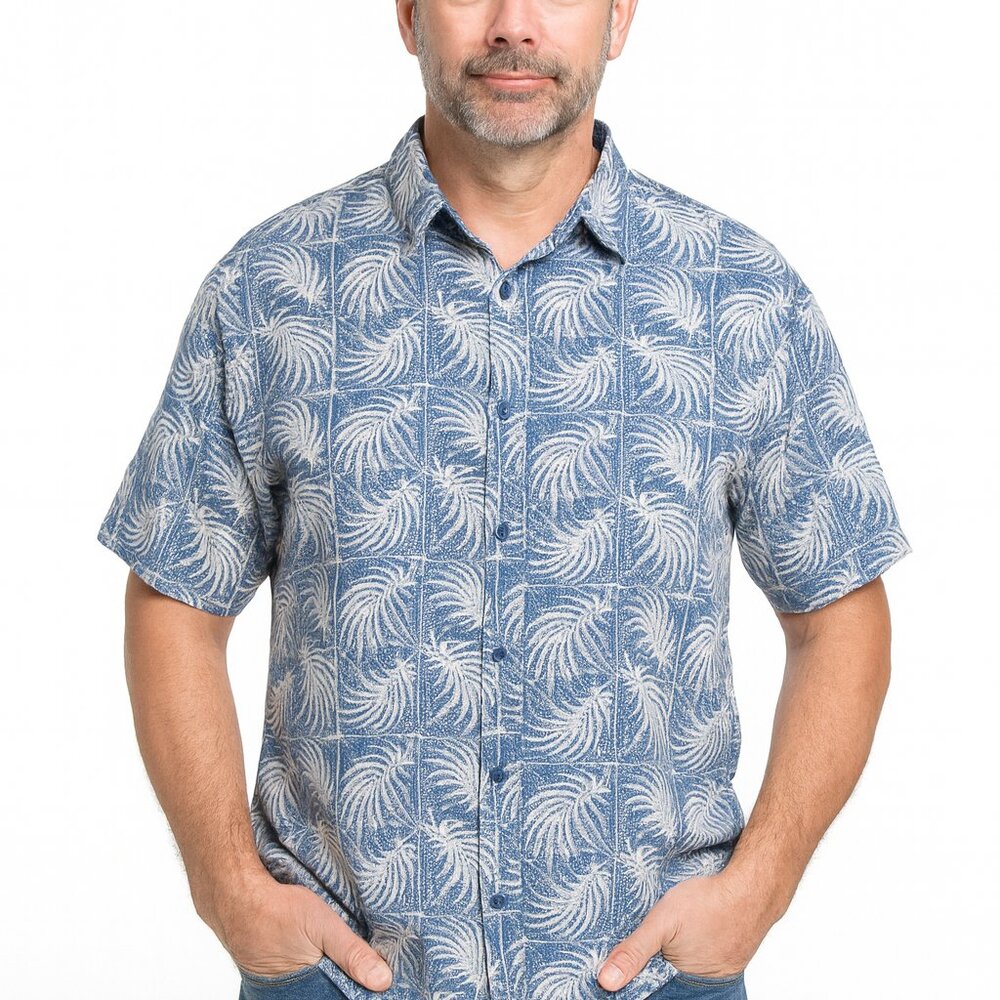 Nat Nast Silk Blend Men's Camp Shirt Tropical Hawaiian Short Sleeve Shirt XL